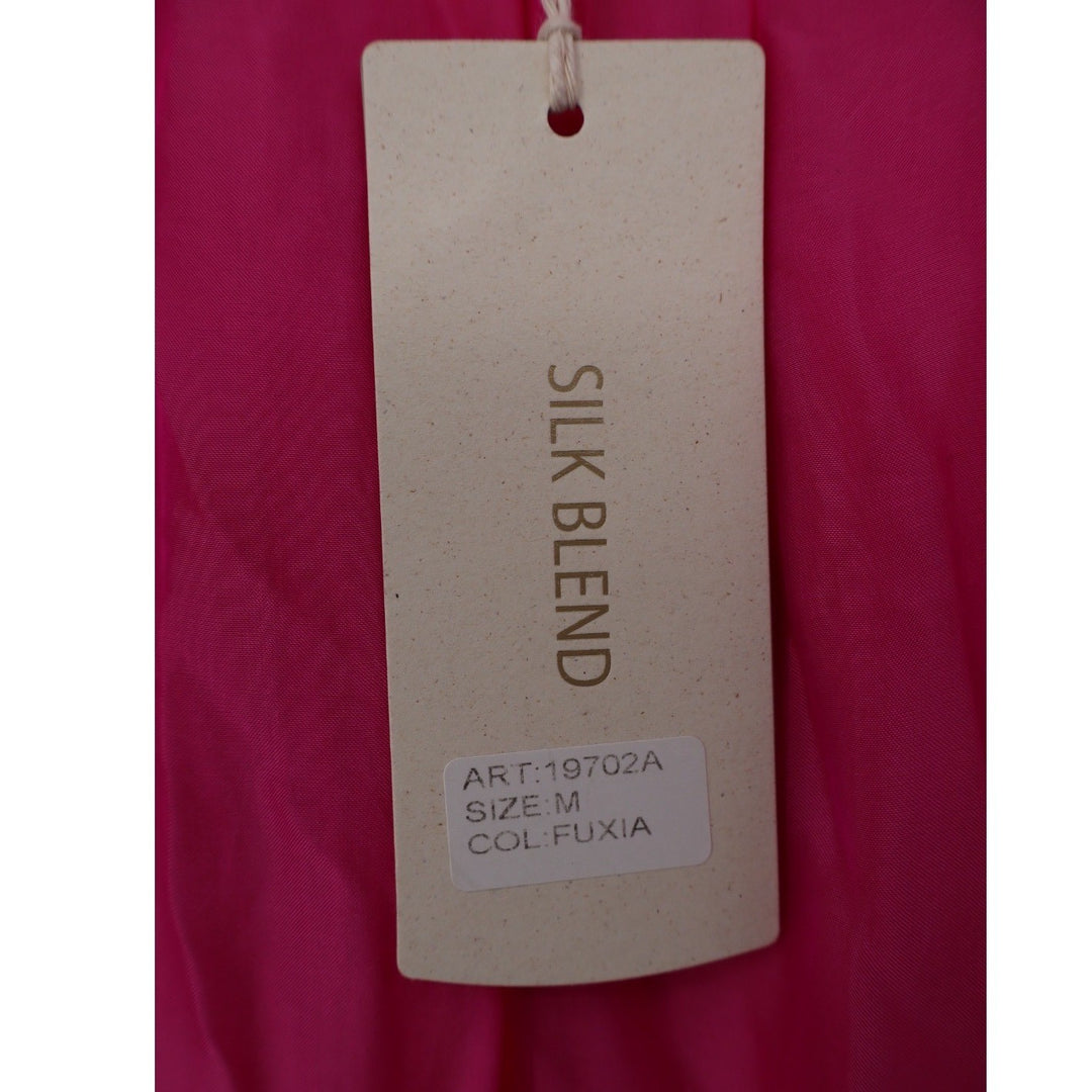 Bellambra Made in Italy Fuchsia Silk Blend Tiered Maxi Dress Size M