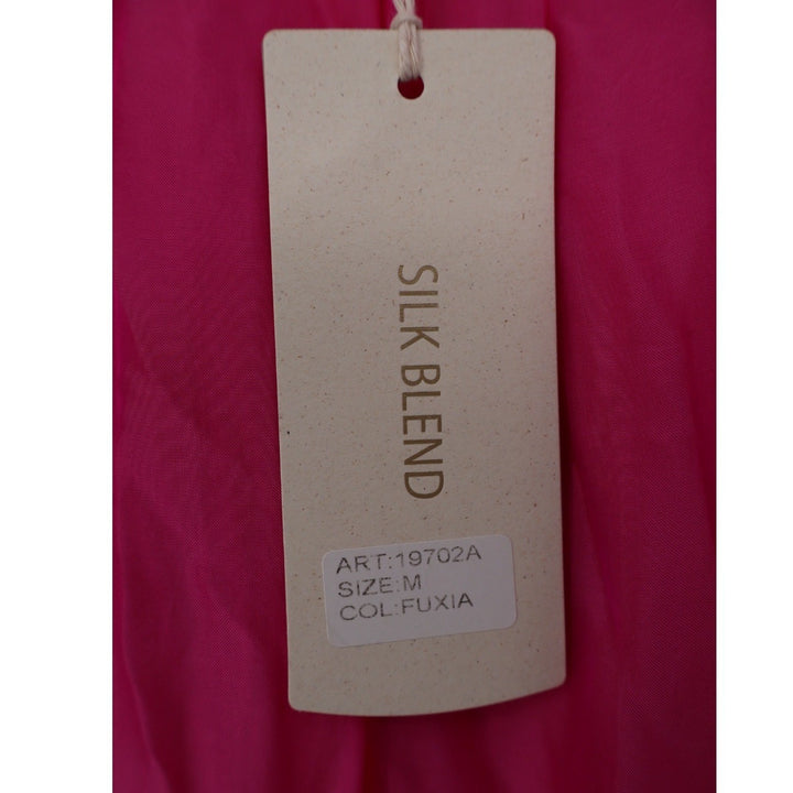 Bellambra Made in Italy Fuchsia Silk Blend Tiered Maxi Dress Size M