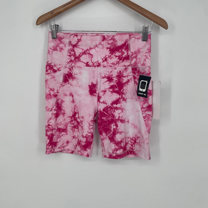 Gottez Peach Skin Collection Pink Tie Dye High Waist Athletic Shorts