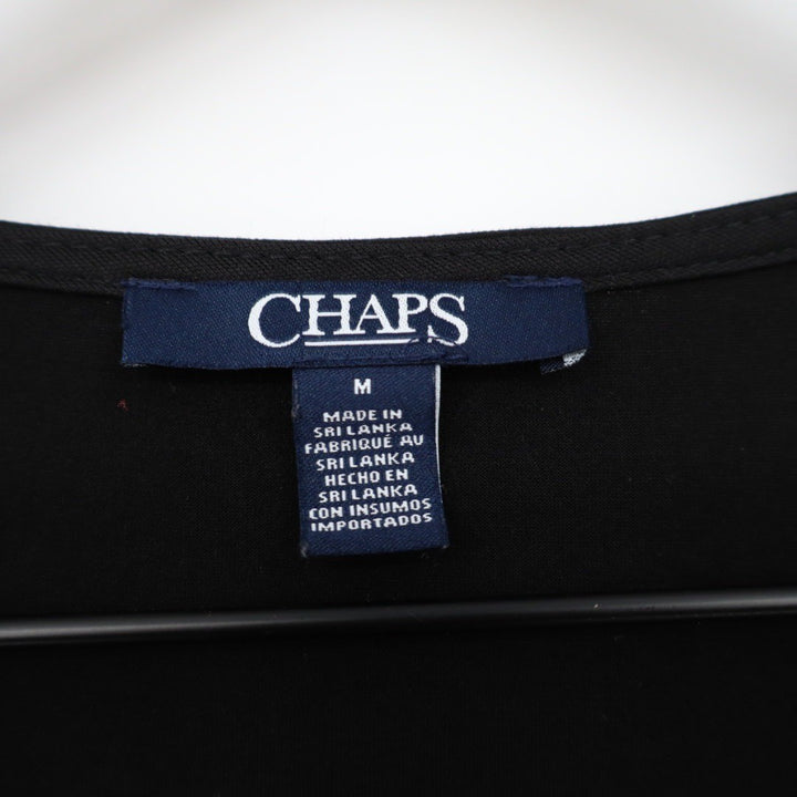 Chaps Black Twist V Neck 3/4 Sleeve Maxi Dress Size M