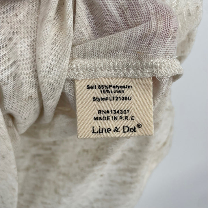 Line Dot Cream Speckled Tie Shoulder Tank Top M