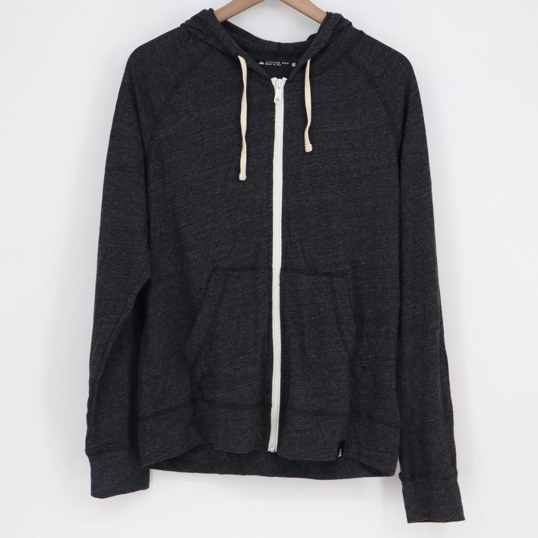 American Giant Classic Full Zip Hoodie Charcoal Heather Made in USA Size M