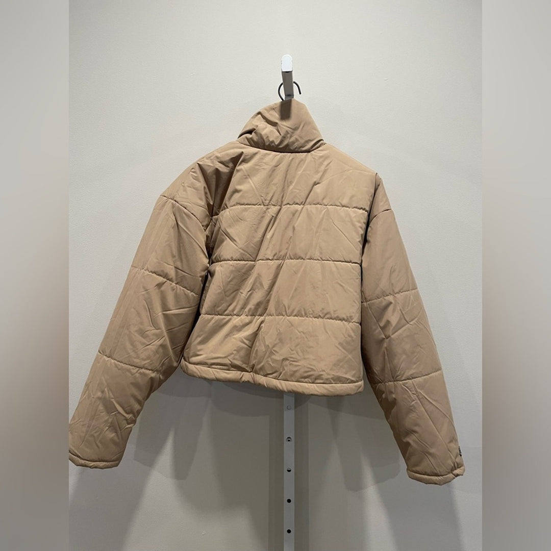 The Fifth Label Tan Cropped Puffer Jacket Size M