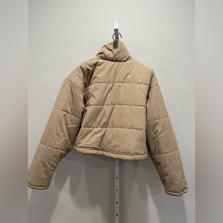 The Fifth Label Tan Cropped Puffer Jacket Size M