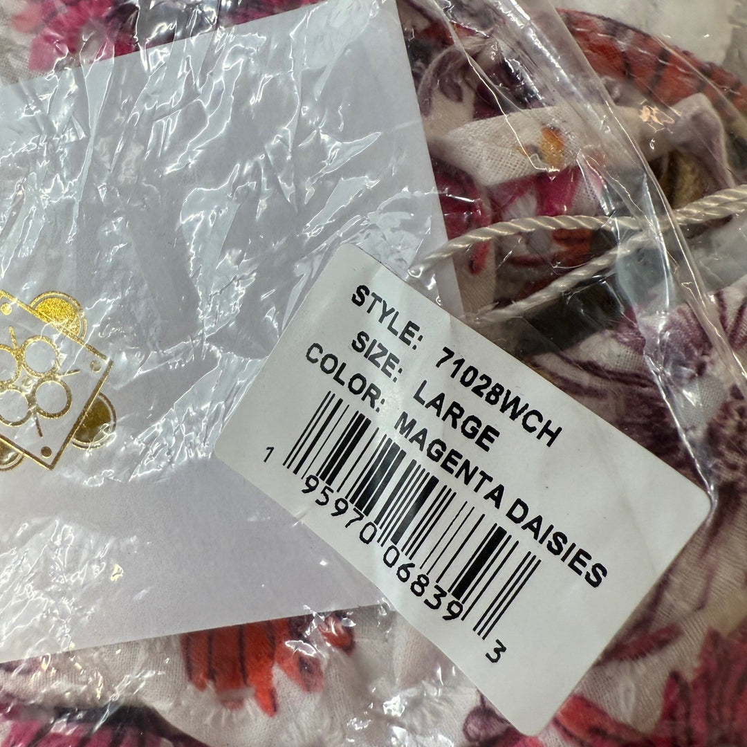 Waif Magenta Daisies Floral Eyelet Peplum Cami Top - Large Summer Cute