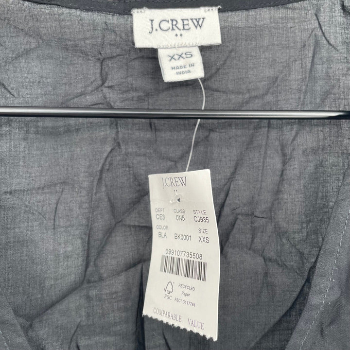 J Crew Black V Neck Tie Front Sleeveless Mini Dress XXS Made In India