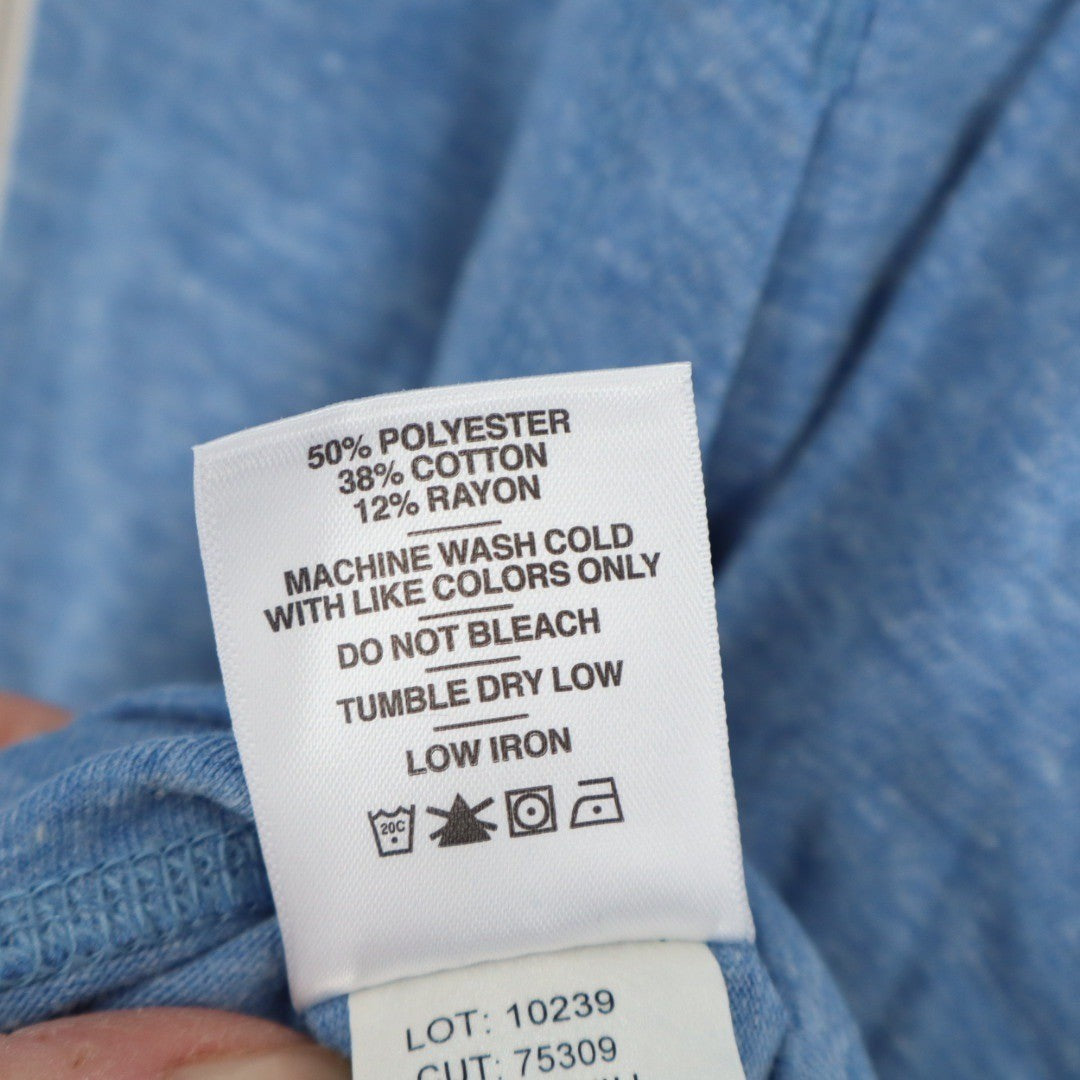 American Giant Full Zip Hoodie Heather Blue Lightweight Made in USA Size L