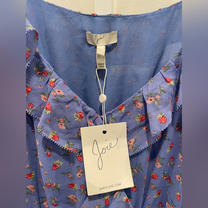 Joie Cold-Shoulder Denisha Ruffled Silk Dress Size L