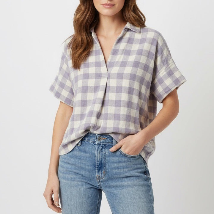 Madewell Flannel Courier Button-Back Shirt in Gingham Check Size XXS