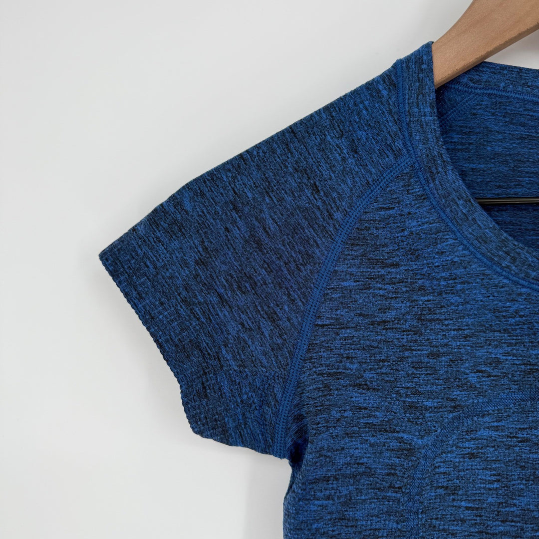 Lululemon Swiftly Tech Short Sleeve T Shirt Top Blue Heathered Women Size 4