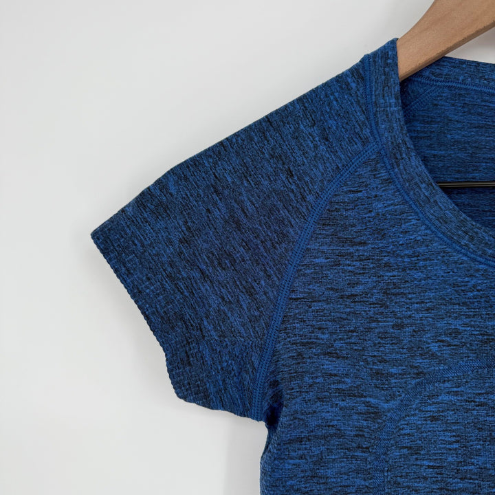 Lululemon Swiftly Tech Short Sleeve T Shirt Top Blue Heathered Women Size 4