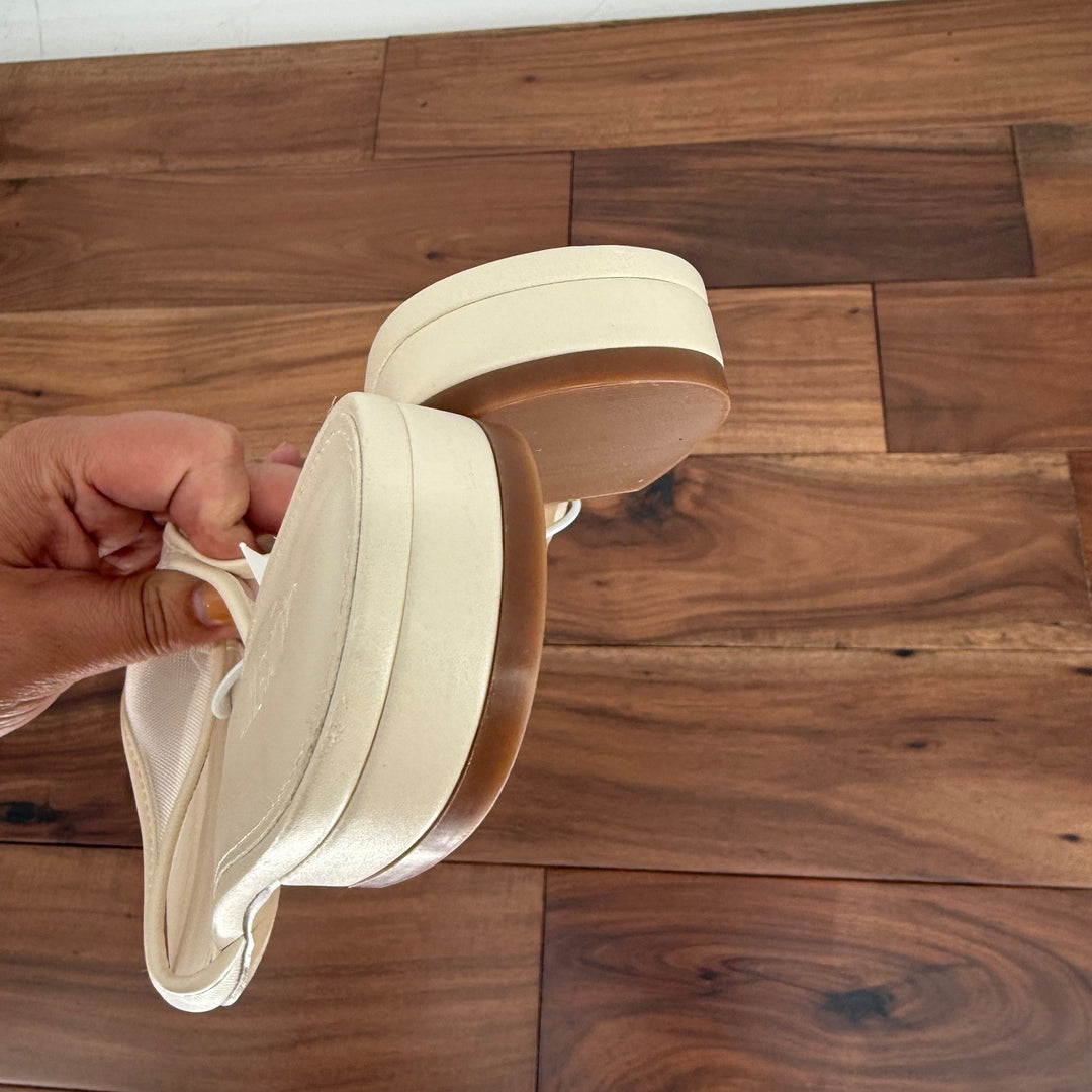 J. Crew Women's Cream Mesh Slide Sandals Size 8