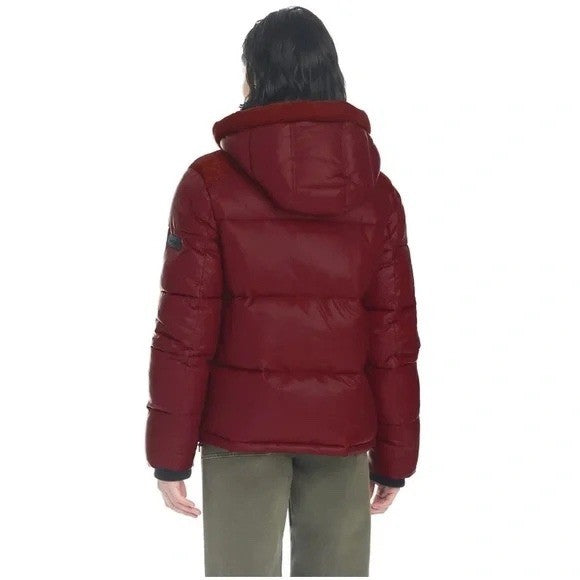 Koolaburra by UGG Burgundy Corduroy Puffer Hooded Jacket Size S/P