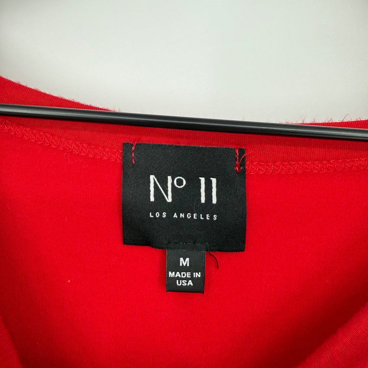 N° 11 Los Angeles Red Twist Front Bamboo Blend Short Sleeve Top