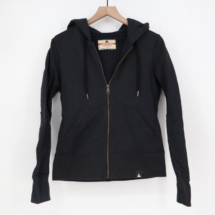 American Giant Womens Full Zip Hoodie Black Cotton Size S Made USA