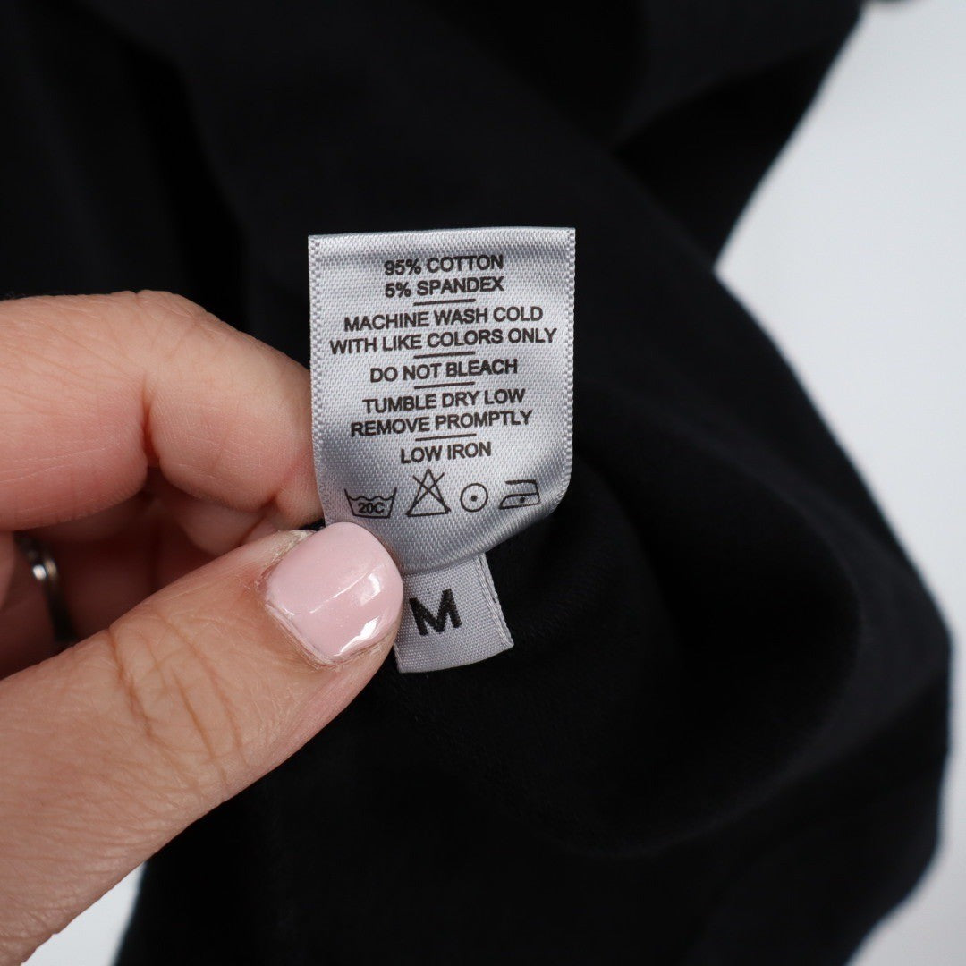 AMERICAN GIANT Black Wrap Knit Sweater Dress Long Sleeve Size M Made in USA