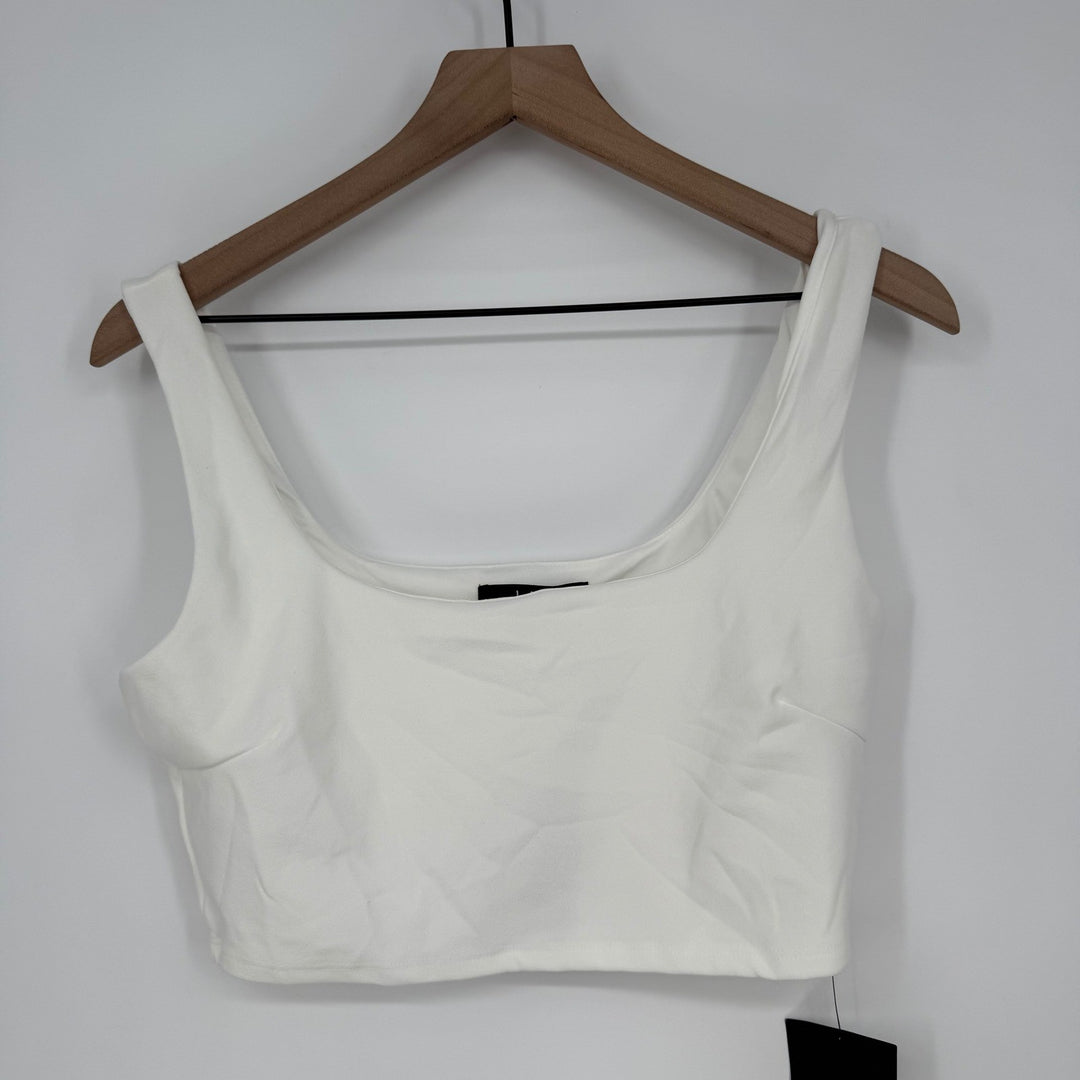 Lulus Women's Two-Piece Set Crop Top Wide Leg Pants White Size Large