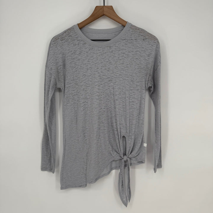 Activewear by Lululemon Light Gray Heathered Tie Front Long Sleeve Top Size 4