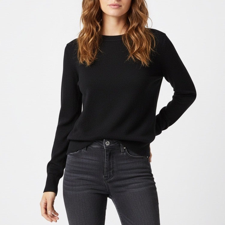 Banana Republic Silk Cotton Black Crew Neck Long Sleeve Sweater Size S