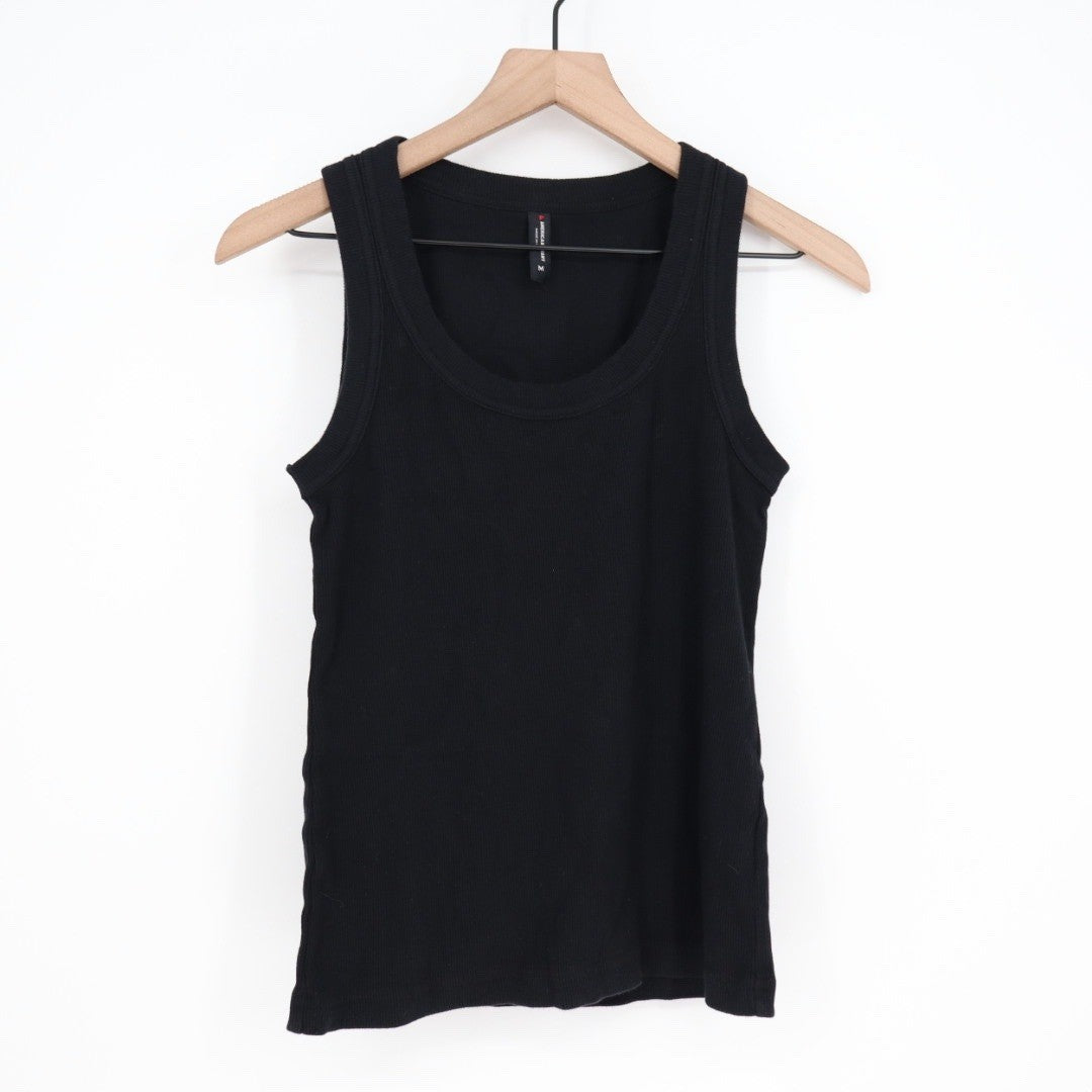 American Giant Classic Rib Tank Top Black Racerback Size Medium Made in USA