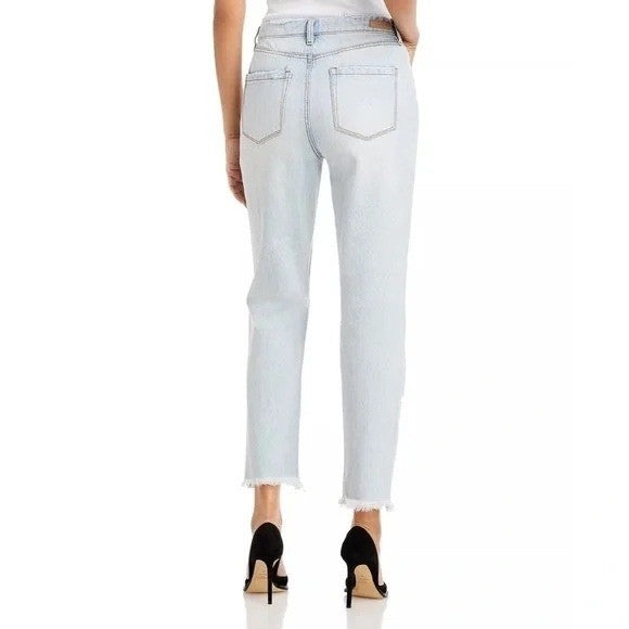 BLANKNYC Madison Crop High Rise Distressed Bandana Patch Jeans Size 25