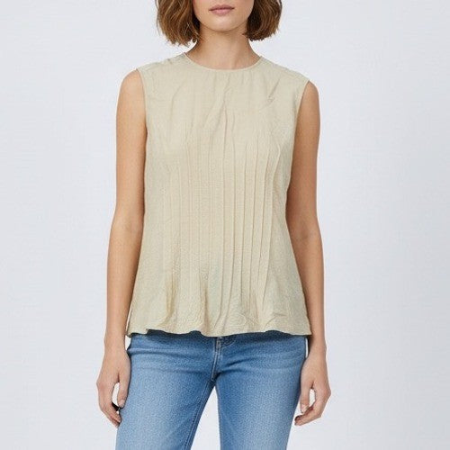 Anthropologie The Della Pleated-Waist Shell Top Size XS