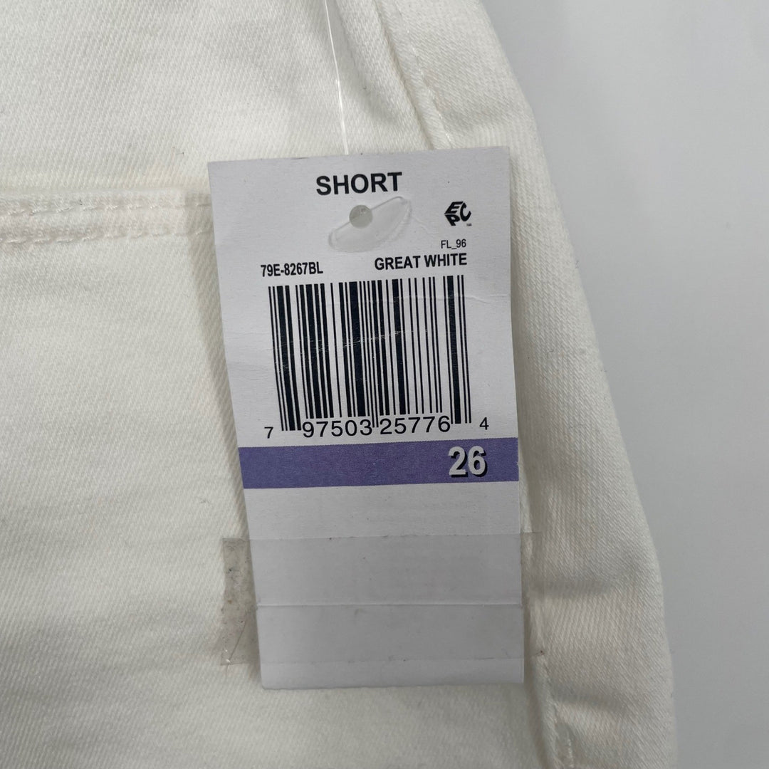 BLANKNYC The Barrow High Rise Short White Denim Raw Hem Size 26