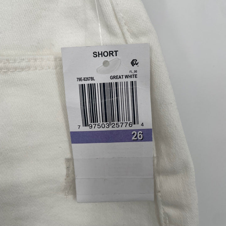 BLANKNYC The Barrow High Rise Short White Denim Raw Hem Size 26