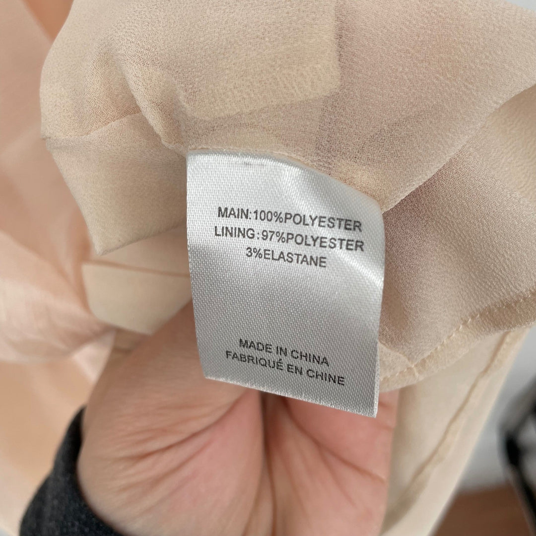 Keepsake Peach Chiffon Crisscross Neck Maxi Dress Size S