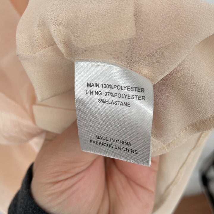 Keepsake Peach Chiffon Crisscross Neck Maxi Dress Size S