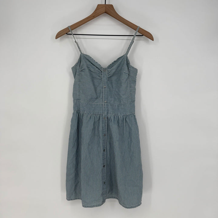 Striped Button Front Smocked Back Sundress Size Small
