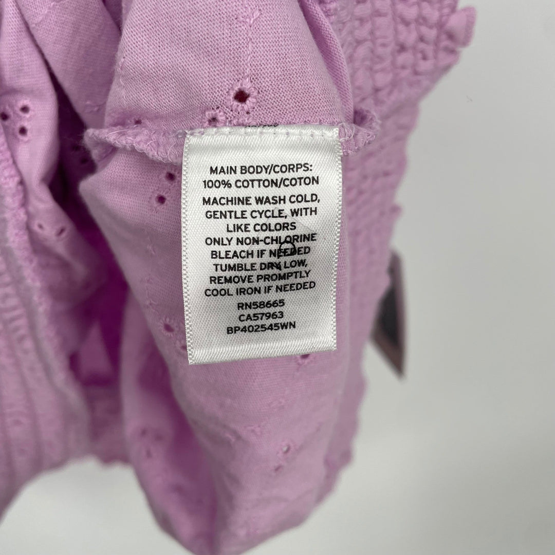 BP. Plus Size 4X Lavender Eyelet Smocked Crop Tank Top