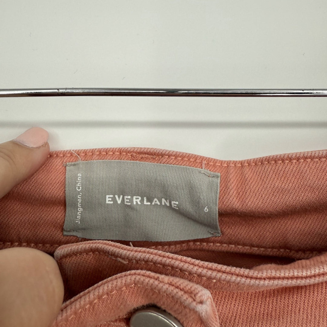 Everlane Chino Pants Womens 6 Pink Canvas Cotton Stretch Wide Leg Outdoor Boho