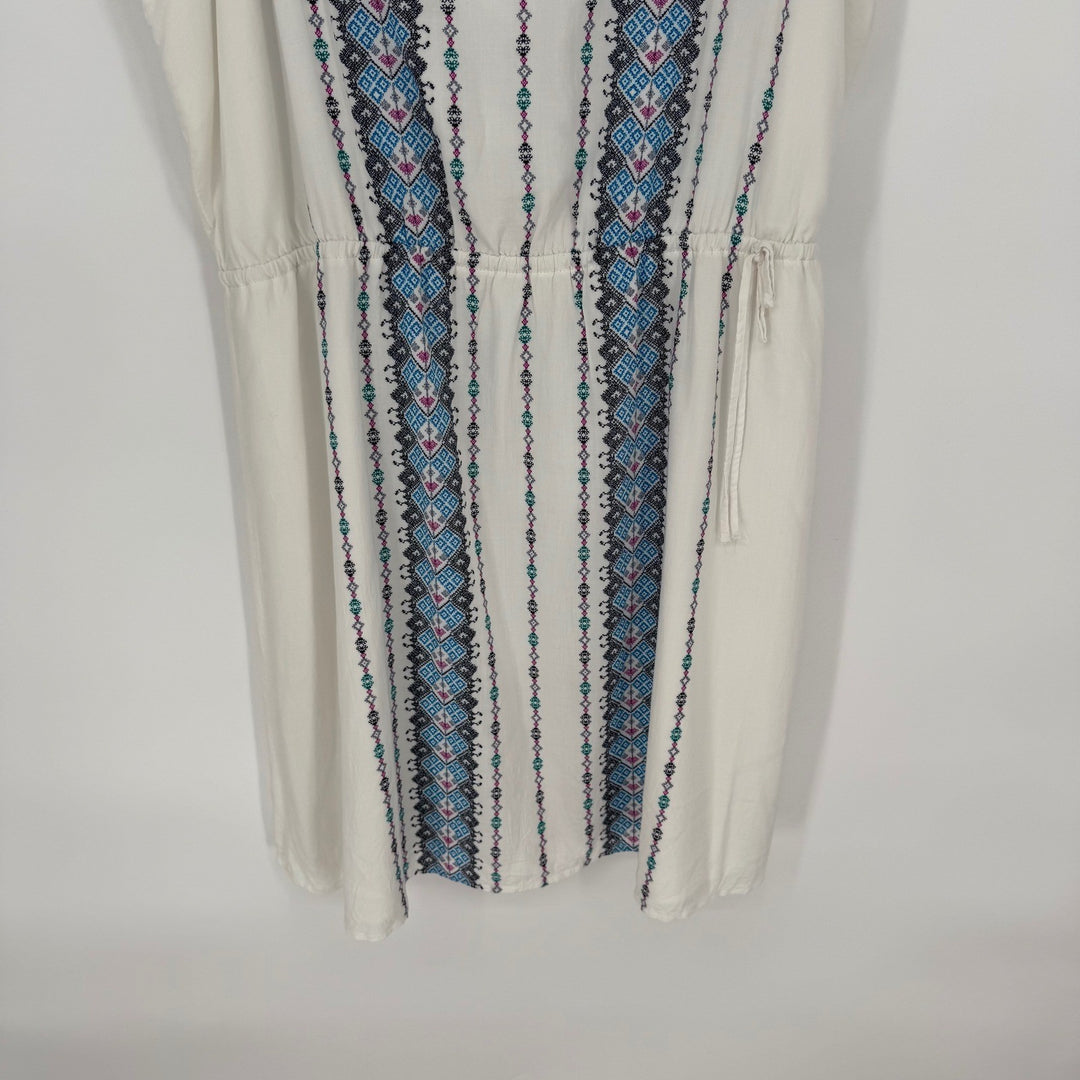 LOFT Cream Embroidered Empire Waist Spaghetti Strap Dress XL