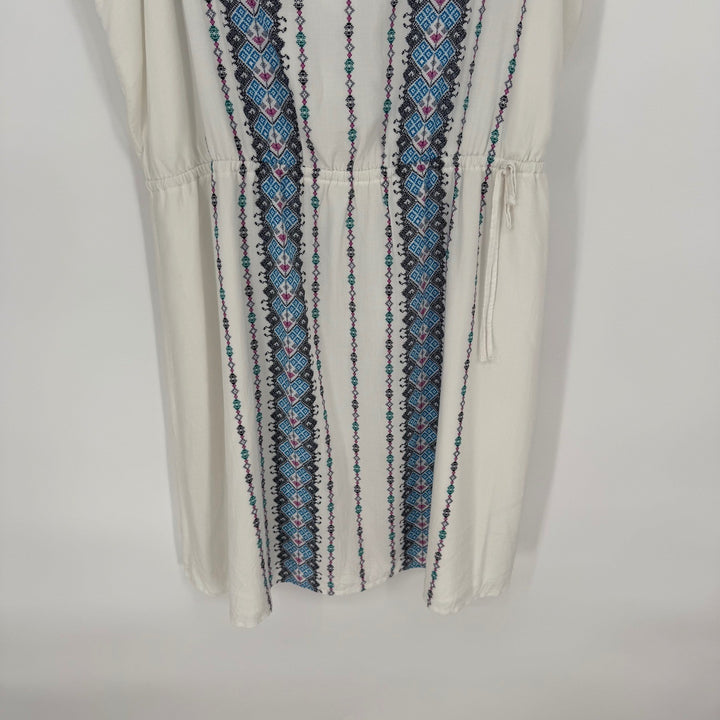 LOFT Cream Embroidered Empire Waist Spaghetti Strap Dress XL