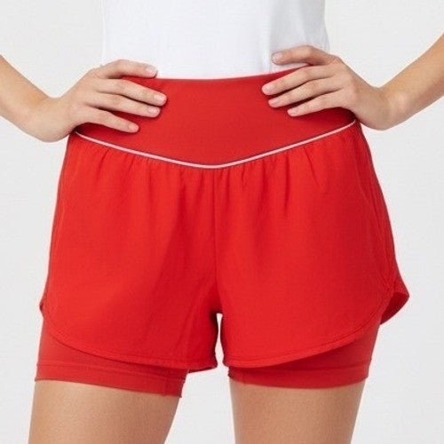 Halara Athleisure Red Double Layer Running Shorts Athletic Shorts L