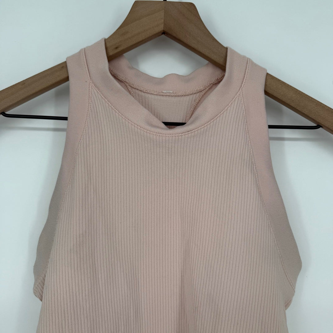Lululemon Light Pink Ribbed Racerback Tank Top Mock Neck Sleeveless