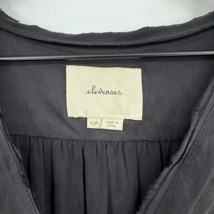 eleven*sixes Black Sleeveless V Neck Wrap Style Drawstring Waist Jumpsuit