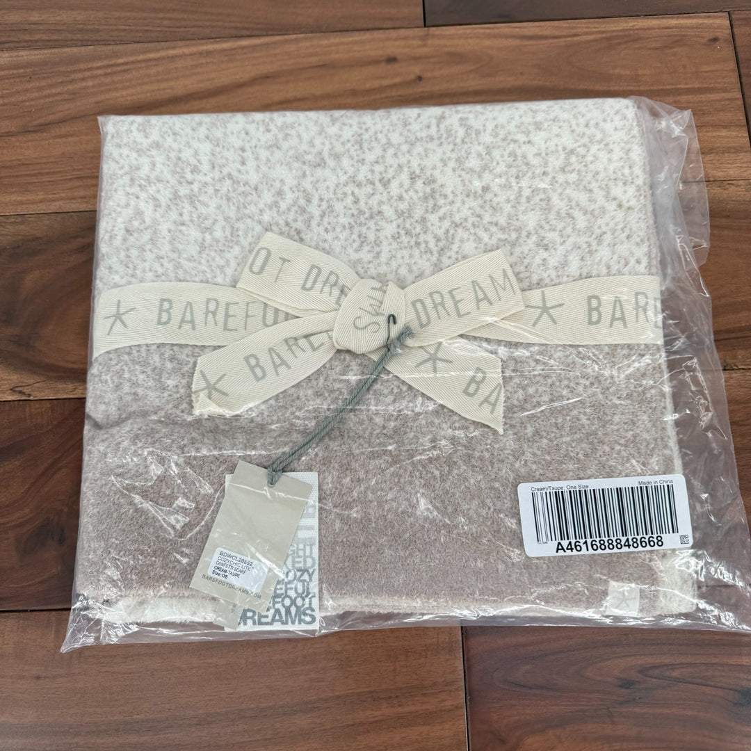 Barefoot Dreams CozyChic Lite Confetti Scarf Womens Cream Taupe Winter Warmer