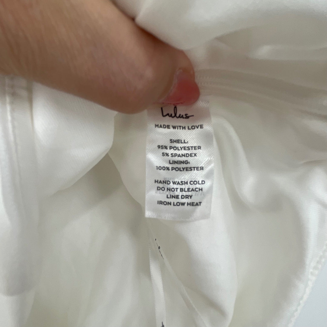 Lulus White Square Neck Cap Sleeve Cropped Top Size S