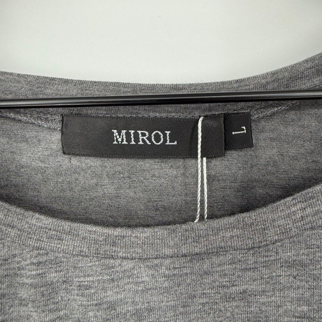 MIROL Women's Gray Leopard Pocket Cap Sleeve T-Shirt Top Size L