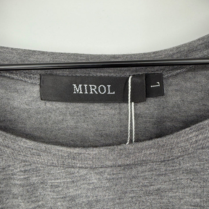 MIROL Women's Gray Leopard Pocket Cap Sleeve T-Shirt Top Size L