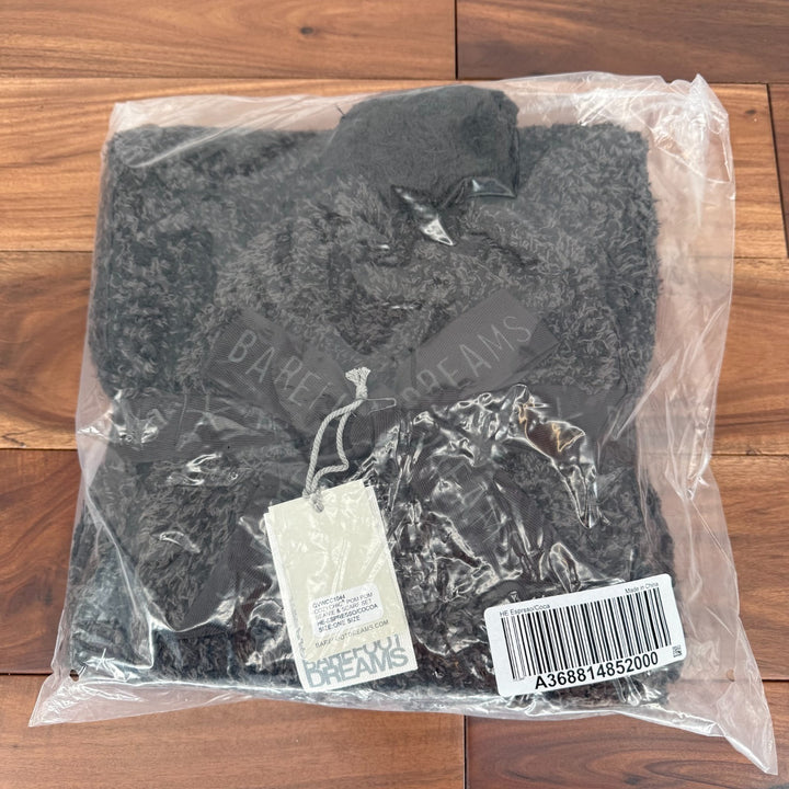 Barefoot Dreams CozyChic Pom Pom Beanie & Scarf Set Womens Espresso Cocoa Winter