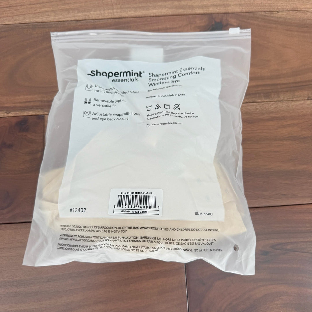 Shapermint Essentials Smoothing Comfort Wireless Bra Beige XL #13402