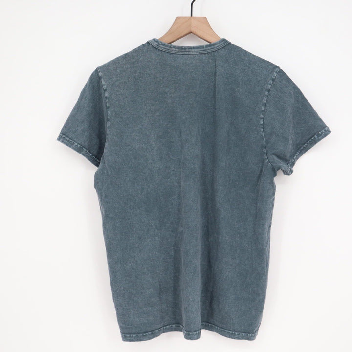 American Giant Washed Cotton TShirt Teal Crew Neck Short Sleeve Size L Made USA