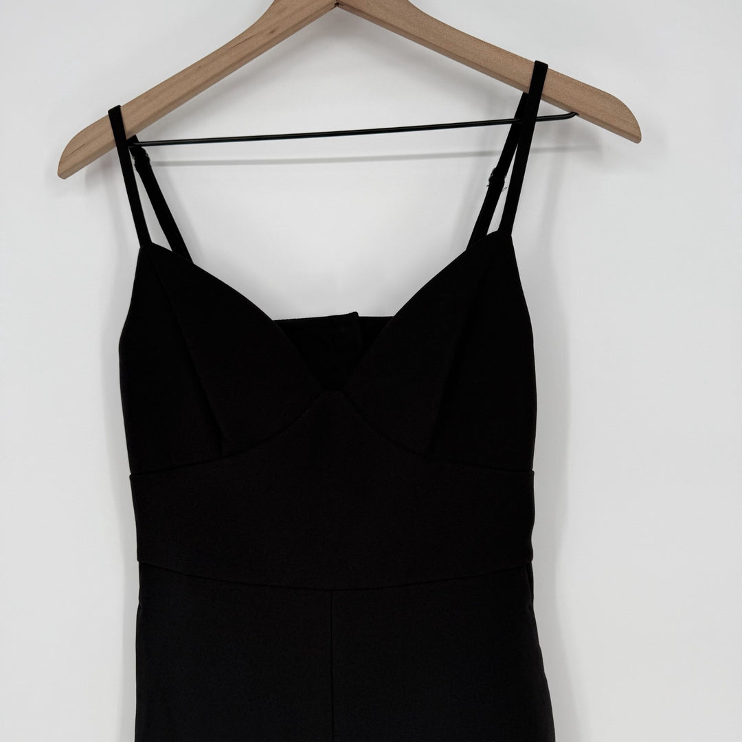 BCBGMaxazria Jumpsuit Women S Black Sweetheart Neck Spaghetti Strap Built In Bra