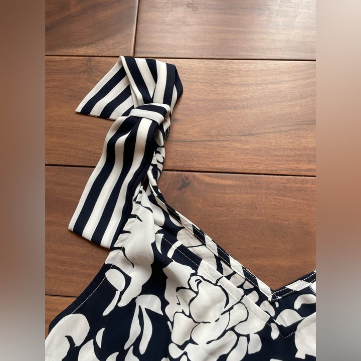 Cabi Floral Shoulder Tie Sleeveless Blouse Size S