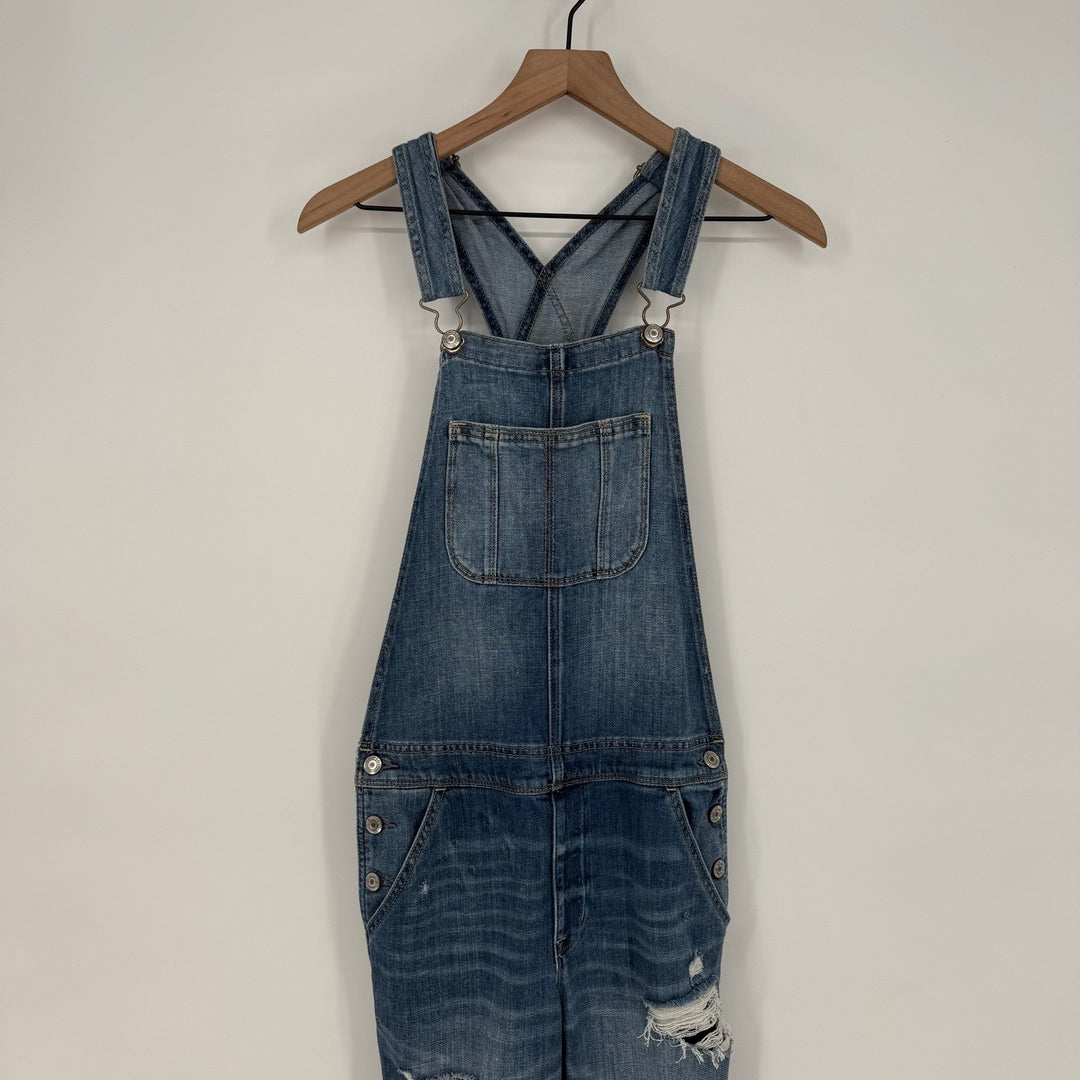 American Eagle Outfitters Tomgirl Overalls Distressed Denim Blue Size M