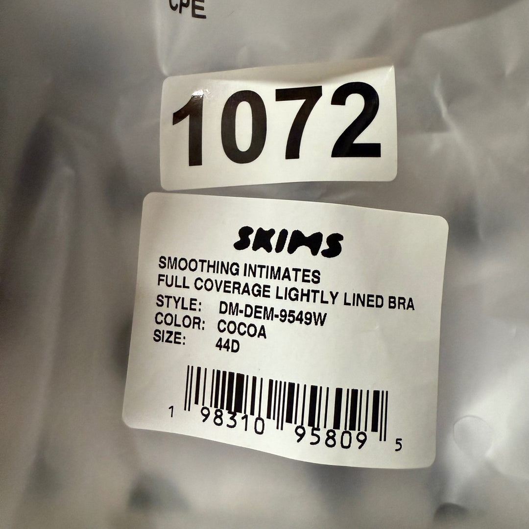 SKIMS Smoothing Intimates Full Coverage Lightly Lined Bra 44D Cocoa DM DEM 9549W