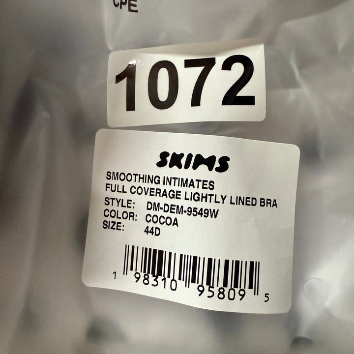 SKIMS Smoothing Intimates Full Coverage Lightly Lined Bra 44D Cocoa DM DEM 9549W
